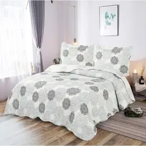 Ensemble de couette Mandala blanche de luxe, taille King, léger, 3 pièces, literie pour la maison, toutes saisons - Product Image 3