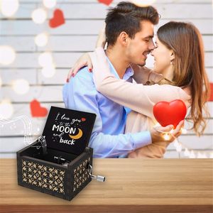 Carillon in Legno Colorato 'You Are My Sunshine' con Manovella Manuale, 'I Love You to the Moon and Back', Regalo Vintage - Product Image 4