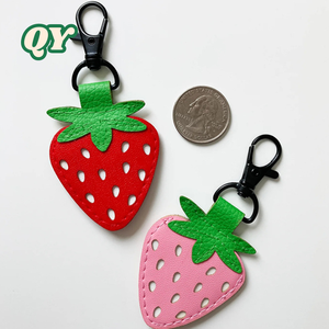 QY <b>Cute</b> Strawberry Coin <b>Purse</b> Keychain PU Leather Fruit Bag Charm Mini Wallet Gift Accessories for Women Girls - Product Image 2