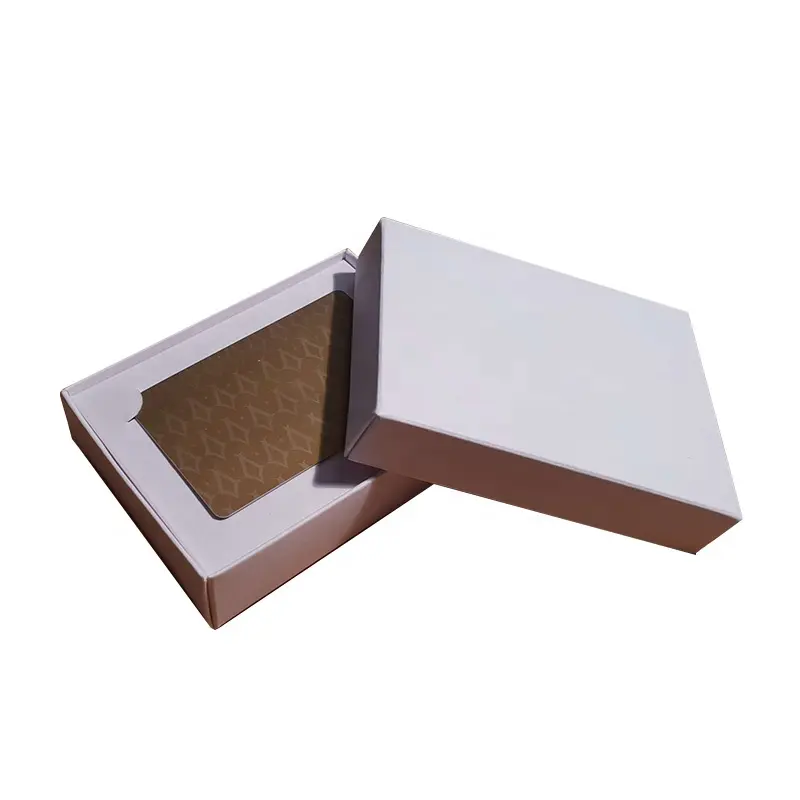 Kotak penyimpanan kertas seni putih lipat, kotak penyimpanan hadiah kartu kredit cetak Logo kustom profesional