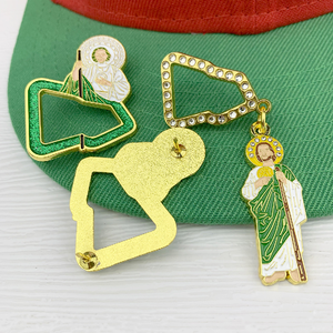 Haute qualité luxe Bling strass métal Badge mexicain broches <span class=keywords><strong>jésus</strong></span> pendentif doux émail revers casquette broche Golf chapeau broche - Product Image 5