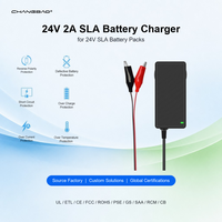 Chargeur de batterie au plomb 24V 2A avec protection contre l'inversion de polarité, charge CC CV, chargeur de batterie au plomb 29.6V 24V