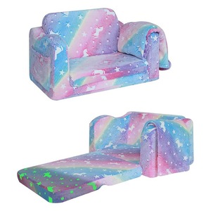 Giving Tree <b>Kids</b> <b>Sofa</b> Chair Foldable 65cm Rainbow Unicorn Design Baby Nap Bed Soft Cushion For Children 3 Years Above - Product Image 2