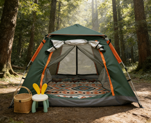 เต็นท์แคมป์ปิ้งพกพาแบบชั้นเดียว ผ้าอ๊อกซ์ฟอร์ด กันน้ำ กันลม อัตโนมัติ สำหรับทุกฤดู ขายส่ง - Product Image 5