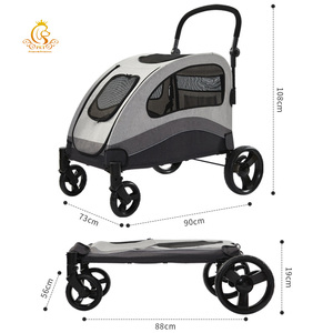 EUR PET toptan büyük bebek evcil hayvan arabası seyahat açık lüks köpek arabası katlanır Pet arabası köpek sepeti - Product Image 6