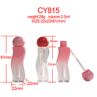 CY815 2.5ml Nouveau tube de brillant à lèvres irrégulier Tube de glaçure à lèvres ondulantes Tube vide rose en forme de S logo personnalisé