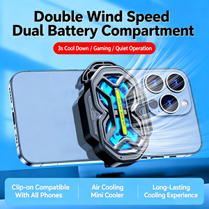 Radiateur universel à clipser pour téléphone, double ventilateur, refroidissement par air, 3 vitesses, refroidisseur de téléphone portable, faible bruit, pour le commerce en direct et les jeux - Product Image 4