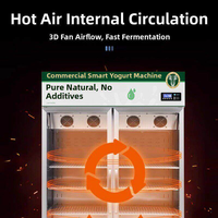 Fermenteur à yaourt commercial à double porte avec affichage numérique, refroidissement par ventilateur, sans givre, chauffage, réfrigération et éclairage LED