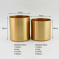 Luxe élégant en acier personnalisé cuivre or métallique statut boîte de conserve bougeoirs en métal lanternes pots de bougie en métal vide avec couvercle