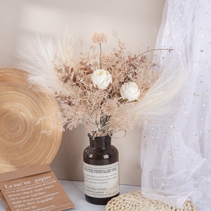 CallaFloral Artificial Rose Bouquet Dried Flowers Home <b>Decor</b> Wedding Props CF01169 - Product Image 1