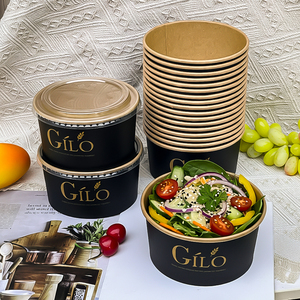 Tazón Redondo de Papel Kraft Biodegradable y Ecológico para Alimentos Calientes, Ensaladas, Comida para Llevar y Entrega a Domicilio - Product Image 2