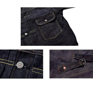 16 OZ Custom Men's Fashion <strong>Denim</strong> Factory Heavy Raw Selvedge <strong>Denim</strong> <strong>Jacket</strong> Custom Logo <strong>Red</strong> Selvedges Jeans <strong>Jacket</strong> Men - Product Image 6
