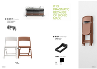 Chaises pliantes d'extérieur en plastique à prix abordable, mobilier de jardin empilable en plastique PP imitation rotin