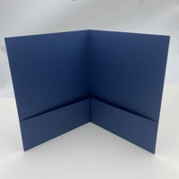 Carpeta de Presentación Corporativa Personalizada en Papel Ecológico Azul Marino con Estampado en Caliente Plateado, Portadocumentos de Oficina