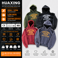 Sweat à capuche athlétique rétro Y2K personnalisé pour homme, teint en pièce, imprimé craquelé, coupe ample, en molleton de coton, style streetwear