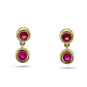 ต่างหูจี้ทับทิมทรงลูกบาศก์สำหรับสุภาพสตรีทำจากเงินสเตอร์ลิง925ตามสั่งไม่ทำให้เกิดอาการแพ้ - Product Image 4