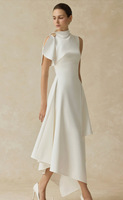 Robe longue élégante au design raffiné et délicat, taille cintrée, robe de soirée légère, style féminin, robe irrégulière