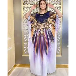 Женское шифоновое платье с принтом, повседневное свободное платье большого размера с градиентным переходом цветов, 2021