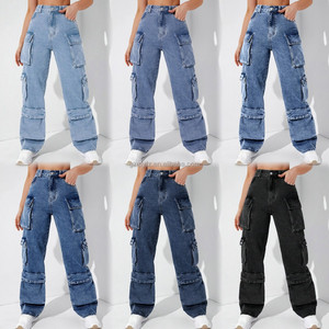 <span class=keywords><strong>Pantaloni</strong></span> <span class=keywords><strong>Cargo</strong></span> da <span class=keywords><strong>Donna</strong></span> Stile Boyfriend, Streetwear con Tasche a Patta, Jeans Casual 2026 - Product Image 4
