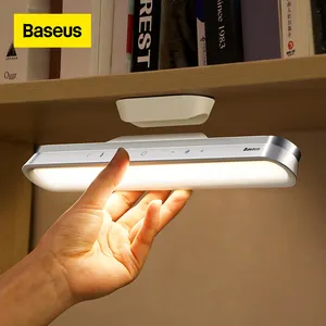 Lámpara de escritorio LED magnética, lámpara de mesa recargable, atenuación continua, luz de noche para armario