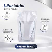 Pochettes souples personnalisées imprimées, durables, recyclables, transparentes, avec bec verseur, de 500 ml, 1 L, 2 L, avec poignée, pour aliments liquides, farine et aliments pour animaux