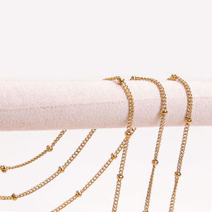 Powell – chaîne Satellite de perles en acier inoxydable, 20 pouces, 2 Mm, <span class=keywords><strong>plaqué</strong></span> <span class=keywords><strong>or</strong></span>, <span class=keywords><strong>pour</strong></span> la fabrication de <span class=keywords><strong>bijoux</strong></span>, vente en gros - Product Image 4