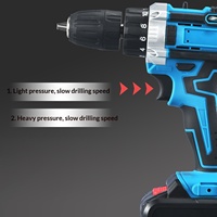 Perceuse électrique industrielle super puissante 18-21V, double vitesse, moteur à balais rechargeable au lithium