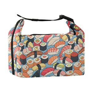 U-shape Small Thermal Shoulder Cooler Bag Nylon Fabric Musubi Custom Design Hawaiian Insulated Lunch Bag with Wide Open - Product Image 2