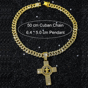 สร้อยคอจี้รูปกางเขนหมุนได้ ดีไซน์ใหม่ทันสมัย สไตล์ฮิปฮอป สวยงาม เรียบง่าย สำหรับผู้ชาย เครื่องประดับแฟชั่น - Product Image 5