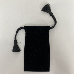 カスタムベルベット包装ギフトバッグベルベット巾着ポーチバッグブラックジュエリーベルベット好意バッグ包装 - Product Image 4