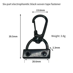 Clips de sangle de sac en métal noir avec anneau en D - Mousquetons pivotants robustes pour la remplacement de la sangle d'épaule de sac à main DIY - Product Image 5