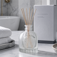 Fabricants de diffuseurs à bâtonnets de premier plan, diffuseur à bâtonnets personnalisé 100 ml, bouteille en verre dépoli, diffuseur à bâtonnets d'huiles essentielles pour usage quotidien
