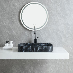 <span class=keywords><strong>Precio</strong></span> de fábrica Estilo de mármol Mesa de cerámica negra Fregadero DE ARTE rectangular Baño Superficie sólida <span class=keywords><strong>Lavabo</strong></span> elegante - Product Image 4