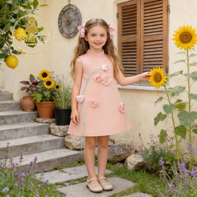 FSMKTZ 3D Flower Girls Princess Dress