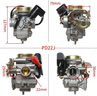 Carburateur PD24J/PD22J 22 mm avec starter électrique pour scooter GY6 50cc 80cc 100cc 110cc, ATV, kart