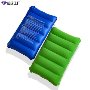 Oreiller gonflable 47x30cm en PVC floqué, oreiller carré pour la sieste, les voyages, le bureau, les jeunes - Product Image 4