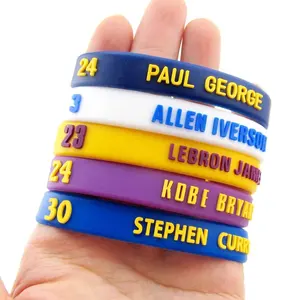 Goedkope Promotionele Aangepaste Print Logo Siliconen Polsbandjes Lichtgevende Ringen Honkbal Armband Custom Siliconen Polsbandjes