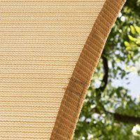 Voile d'ombrage triangulaire beige 22' x 22' x 22' pour extérieur, auvent perméable à l'eau et à l'air, qualité commerciale robuste