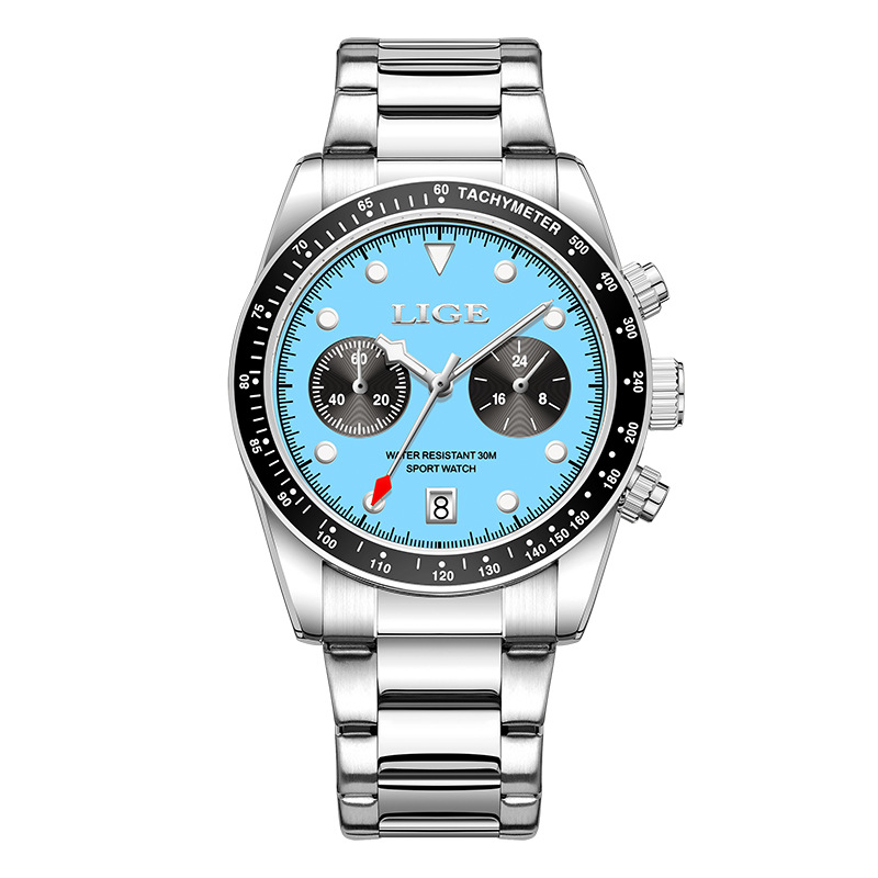 TAXAU Orologio Uomo Acciaio Multifunzione – Impermeabile 30 ATM Con Data – Regalo Di Lusso