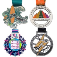 Médaille de marathon en émail doux personnalisé or argent finition de natation fabricant de médailles de sport en métal conception libre
