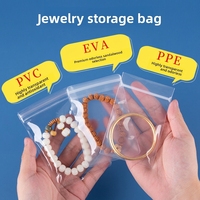 Sac de rangement pour bijoux en PVC transparent, épais, souple, refermable avec fermeture éclair, auto-scellant, anti-décoloration, pour bagues et boucles d'oreilles