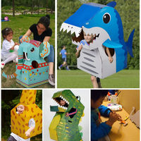Nouveau design, jeu de rôle créatif pour enfants, costume portable en carton, jeu de bricolage, jouets en carton dinosaure, emballage OPP