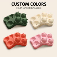Molde de Silicona Personalizado para Hielo, Bandeja de 4 Cavidades con Forma de Pelota de Golf, para Whisky, Cócteles y Bebidas Frías, OEM ODM