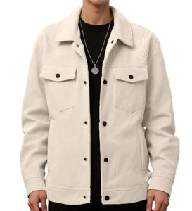 Nuova <span class=keywords><strong>Giacca</strong></span> in Velluto a Coste con Tasche per Uomo, Maniche Lunghe, Colletto Rovesciato, <span class=keywords><strong>Camicia</strong></span> Casual, Capispalla Maschile - Product Image 3