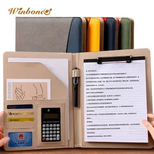 Porte-documents en cuir de haute qualité dossier de portefeuille en cuir A4 multifonction avec tablette