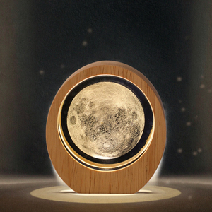 Lámpara Nocturna de Cristal 3D de 80 mm, Ecológica, con Tema de Galaxia, Grabada con Láser, Luna Luminosa, Adorno de Escritorio para Estudiantes, Regalo de Navidad, K9 - Product Image 3