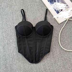 Vente en gros usine – Nouveau corset moulant rétro en maille pour <span class=keywords><strong>femme</strong></span>, style basique et tendance, idéal pour l'été - Product Image 6