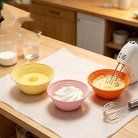 Nouveaux bannetons pliables ronds en silicone de 5 pouces pour la levée de la pâte à pain au levain, fournitures de boulangerie
