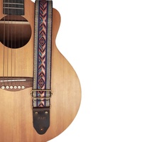 Sangle de guitare en cuir véritable broderie ethnique en gros pour les amateurs de sangle de guitare personnalisée Accessoires d'instruments de musique