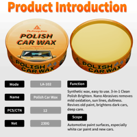 Cire de voiture premium à nano-revêtement céramique doux avec formule nano-abrasive pour réparation des rayures et éclaircissement de la peinture, pour polissage automobile